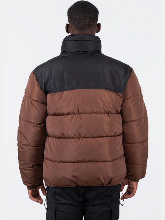 Retro Winter Jacket Puffer Brown