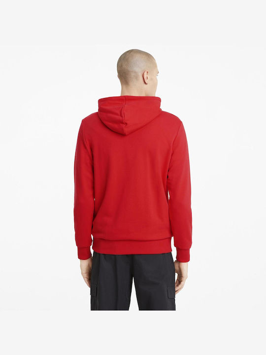 Puma Men's Sweatshirt with Hood and Pockets Red