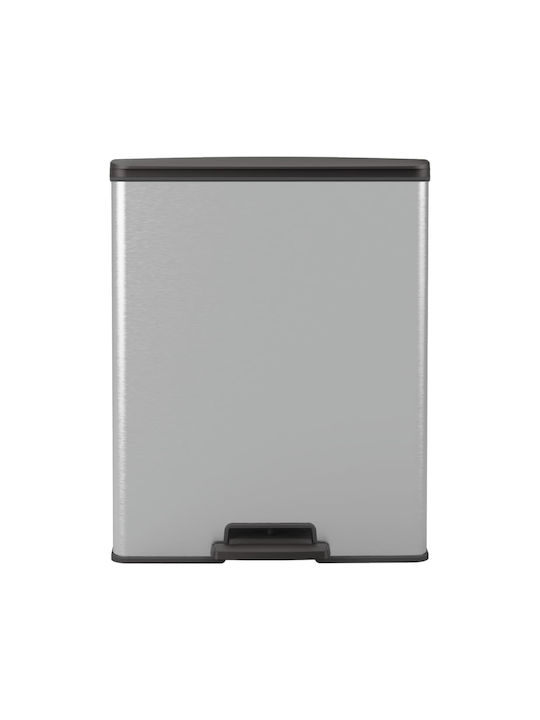 Curver Deco Waste Bin Waste Metallic with Pedal Silver 65lt 1pcs