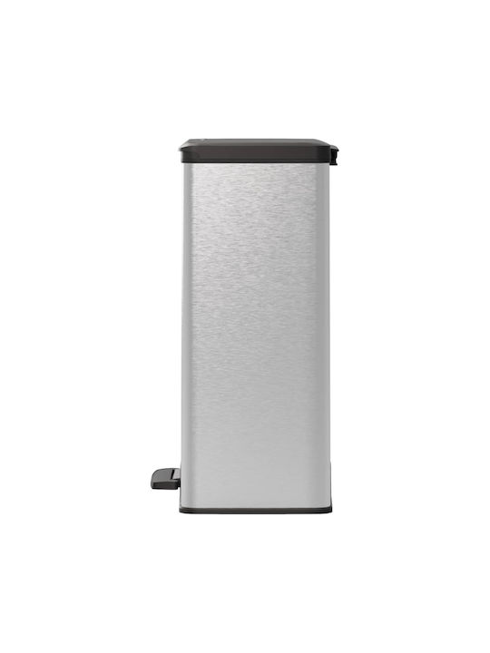 Curver Deco Waste Bin Waste Metallic with Pedal Silver 65lt 1pcs
