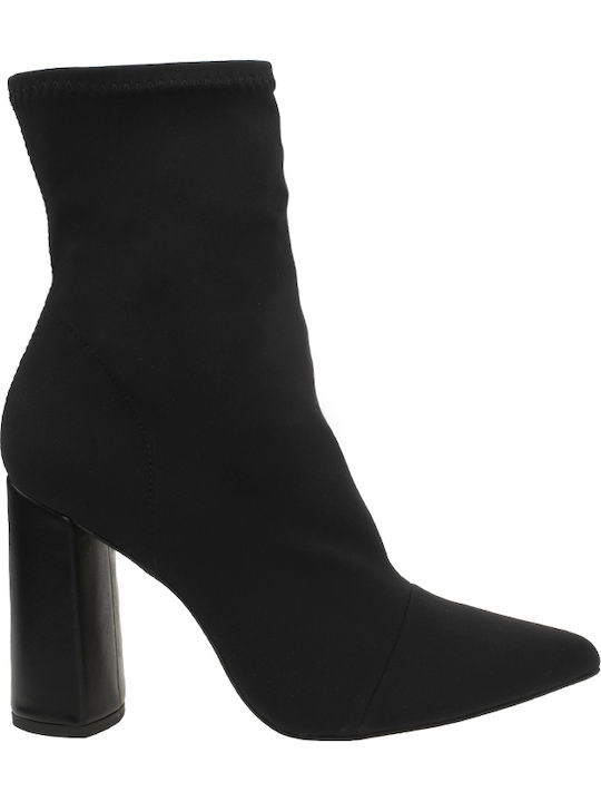 Damen Chelsea Stiefeletten mit hohem Absatz Schwarz