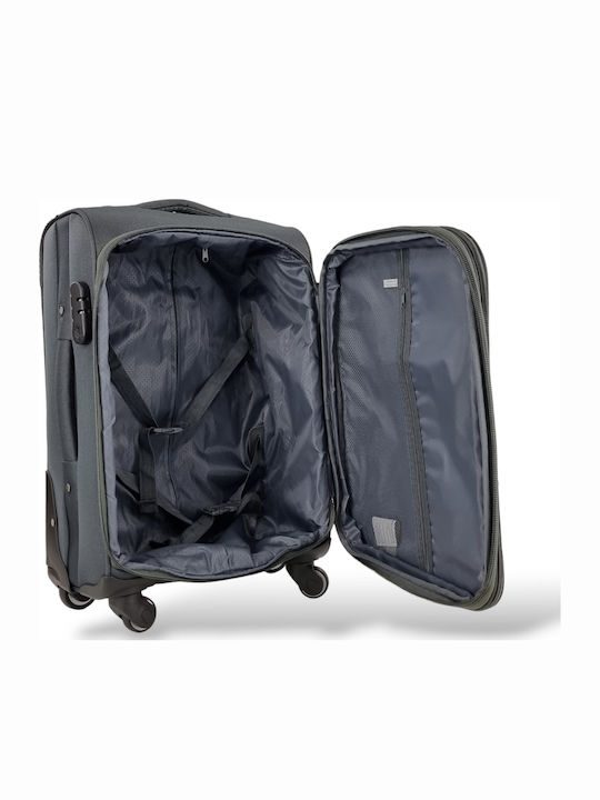 Playbags Cabin Fabric Gray Suitcase With 4 Wheels Height 55cm