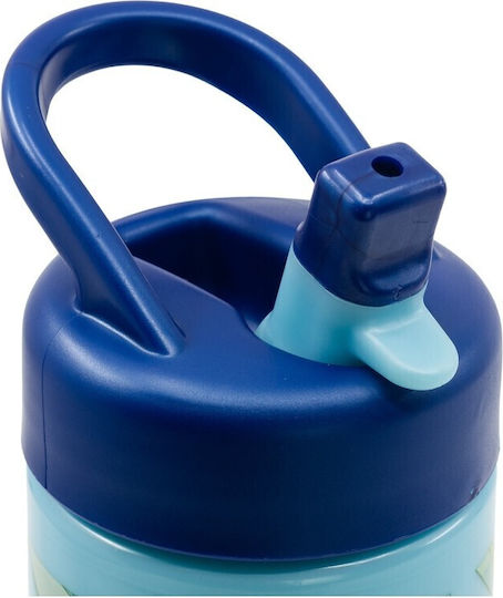 Stor Kids Water Bottle Bluey Plastic with Straw Blue 410ml (Various Designs/Colours)