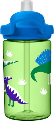 Camelbak Eddy Kids Sticlă pentru Copii Dinozaur Plastic cu Pai Verde 400ml