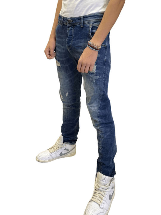 Men's Jeans Pants Elastic with Slim Fit Blue