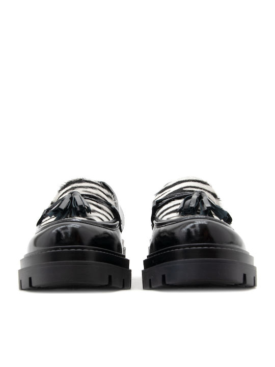 Lackleder Damen Loafers Zebra