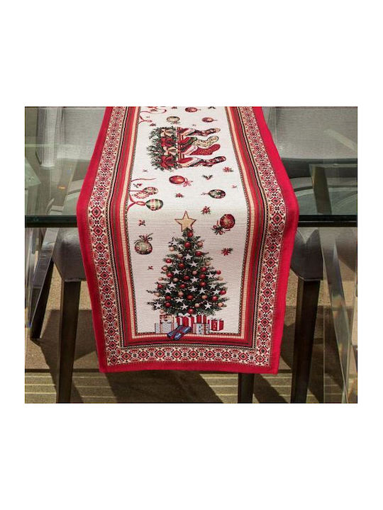 Linea Home Christmas Tablecloth Red L140xW140cm 1pcs