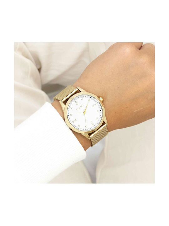 Oozoo Watch with Gold Metal Bracelet