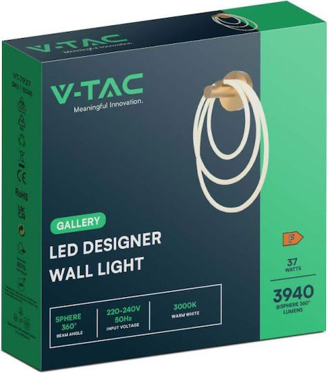 V-TAC Leuchte Wand mit Integrierter LED und Warmweißes Licht 35x35x18cm