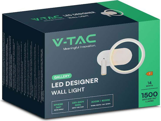 V-TAC Leuchte Wand mit Integrierter LED und Neutralweißes Licht 250x18x10cm