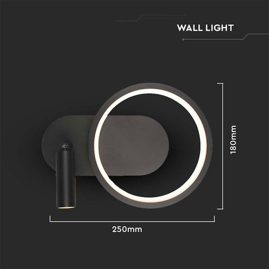 V-TAC Leuchte Wand mit Integrierter LED und Warmweißes Licht Schwarz 250x18x10cm