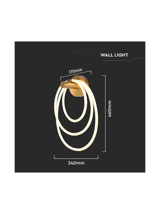 V-TAC Lamp Wall with Integrated LED and Warm White Light 35x35x18cm