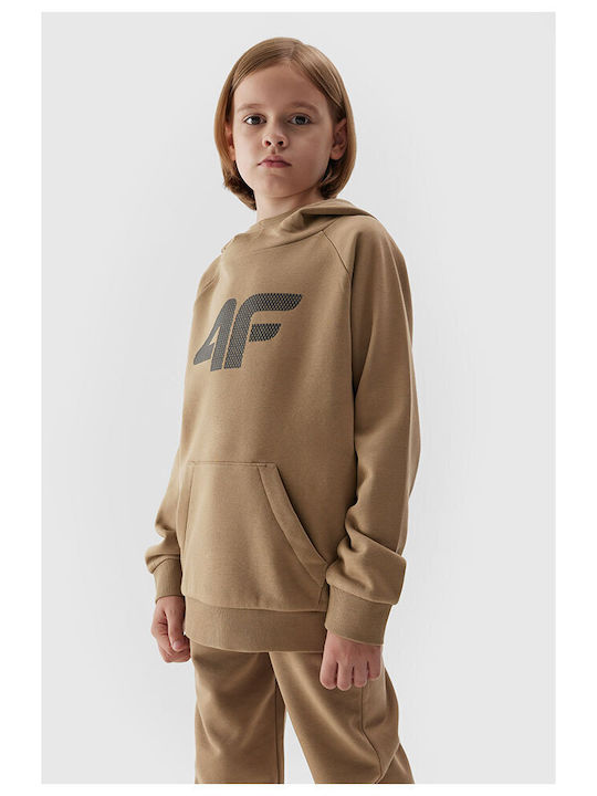 4F Kids Sweatshirt with Hood Beige