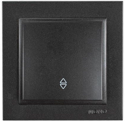 Mono Electric Despina Χωνευτός Διακόπτης Τοίχου Μονός με Πλαίσιο Aller Retour Μαύρος