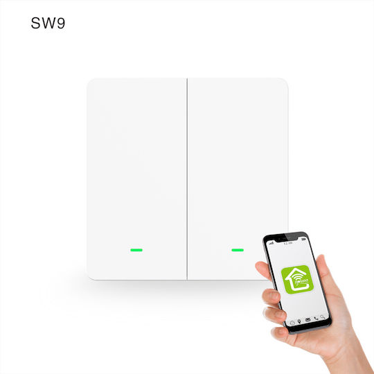 Gosund SW9 Recessed Wall Switch Wi-Fi Lighting Two-Way with Frame White