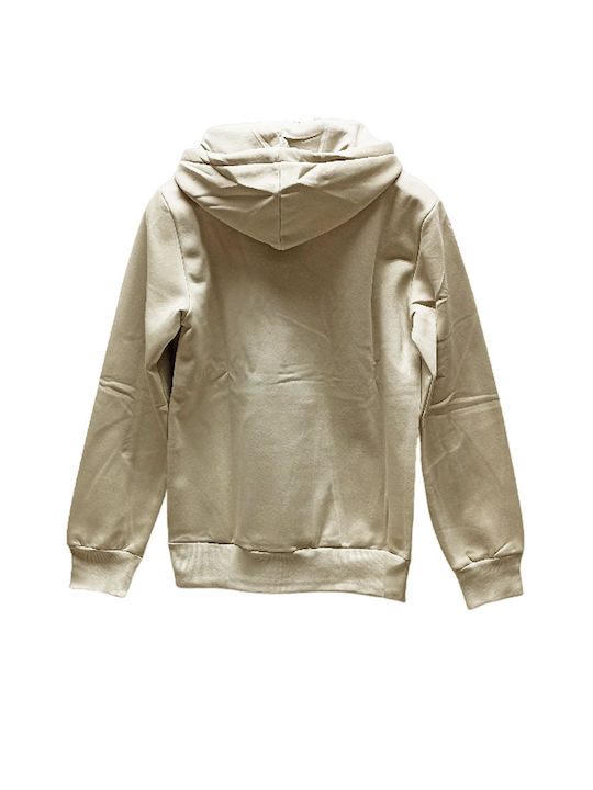 Paco & Co Men's Sweatshirt with Hood and Pockets Beige