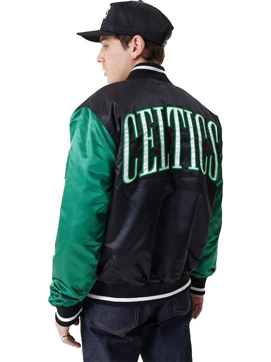 Boston Celtics Зимно Мъжко Бомбър Яке Черно