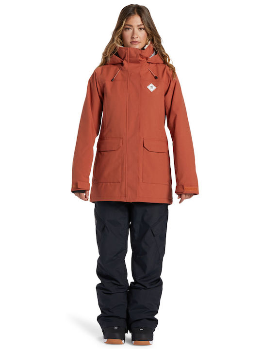 DC Kurz Damen Parka Jacke für Winter Burgundisch