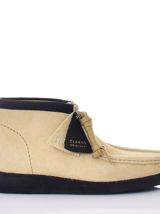 Clarks Wallabee Boot Suede Μπεζ Ανδρικά Μποτάκια