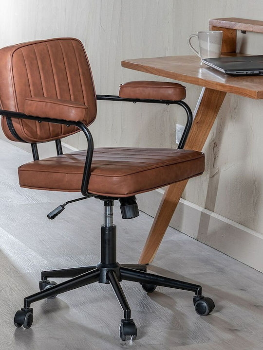 Office Chair with Fixed Arms Camel BigBuy