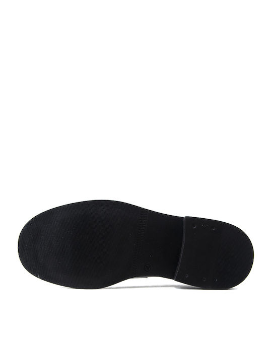 Leder Damen Mokassins in Schwarz Farbe