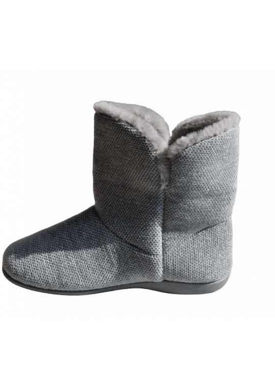 Papuci Pentru Femei Botine Cu Blană Gri