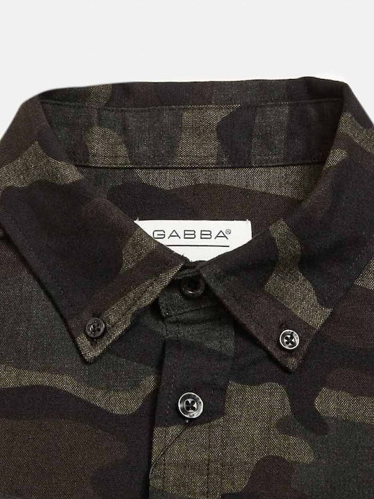 Gabba Ανδρικό Πουκάμισο Μακρυμάνικo Camo Μαύρο