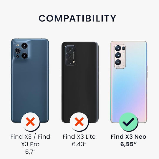 KWmobile Back Cover Σιλικόνης 1.3mm με Λουράκι Μαύρο (OPPO Find X3 Neo)