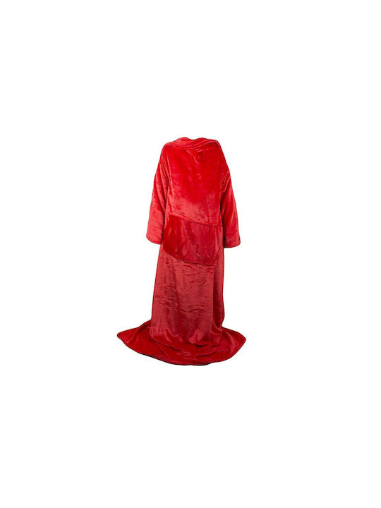 Snuggie Fleecedecke mit Ärmeln 140x200cm Rote