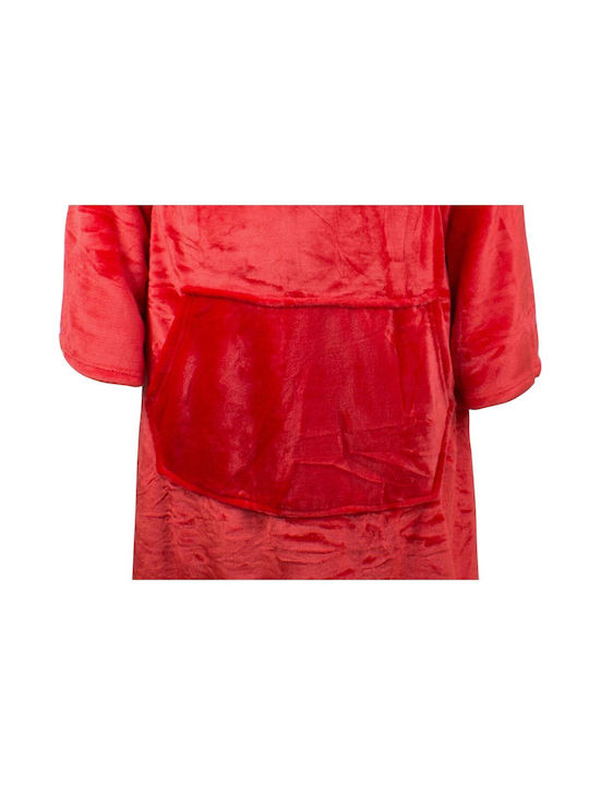 Snuggie Fleecedecke mit Ärmeln 140x200cm Rote