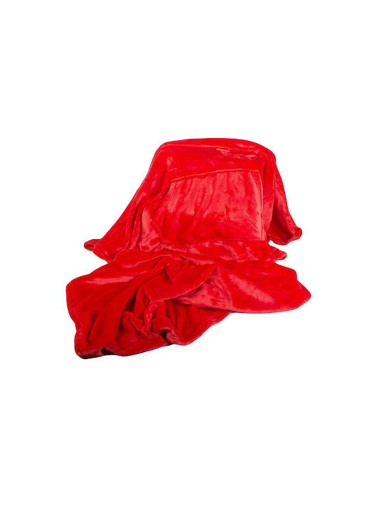 Snuggie Fleecedecke mit Ärmeln 140x200cm Rote