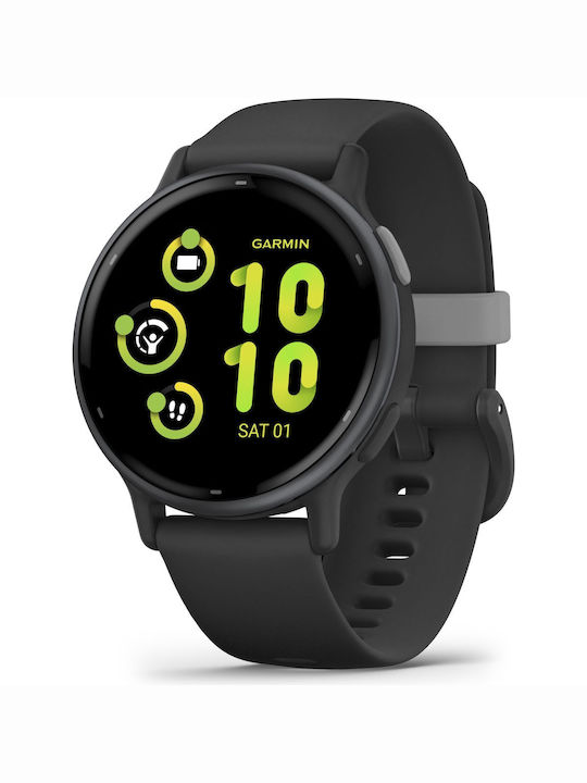 Garmin Vivoactive 5 Aluminium 42mm Waterproof Smartwatch with Heart Rate Monitor (Slate Bezel With Black Silicone Band)