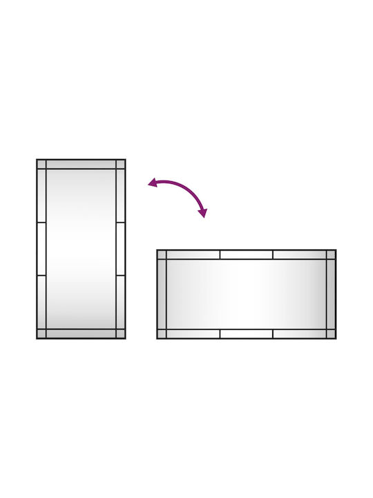 vidaXL Wall Mirror with Black Metallic Frame 100x50cm 1pcs