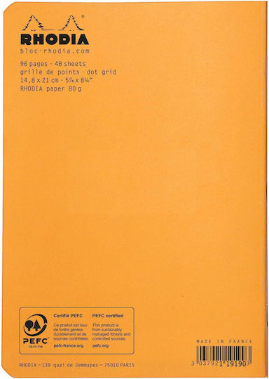 Rhodia Notebook 48 Sheets A5 with Blank Pages Orange