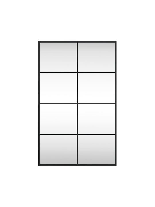 vidaXL Wall Mirror with Black Metallic Frame 80x50cm 1pcs