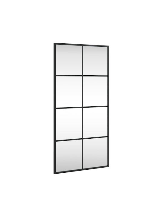 vidaXL Wall Mirror with Black Metallic Frame 80x40cm 1pcs