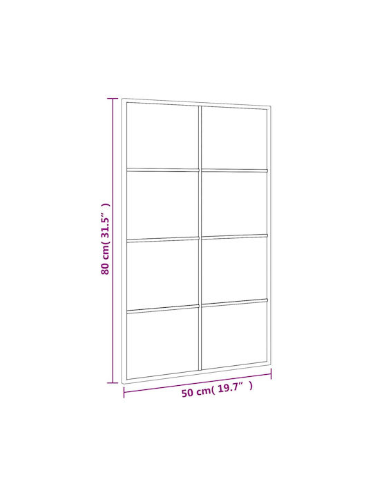 vidaXL Wall Mirror with Black Metallic Frame 80x50cm 1pcs