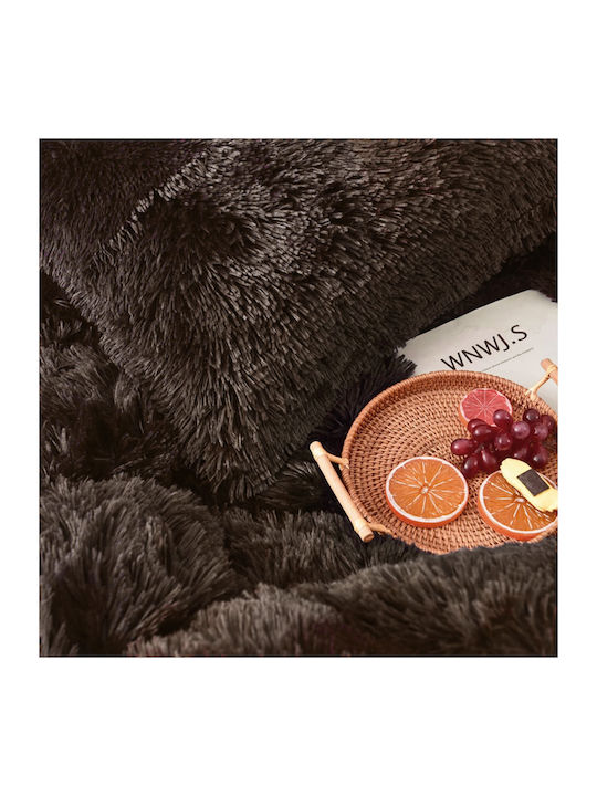 Saray Home Duvet Cover Set Queen with 2 Pillowcases 220x240 Coffee