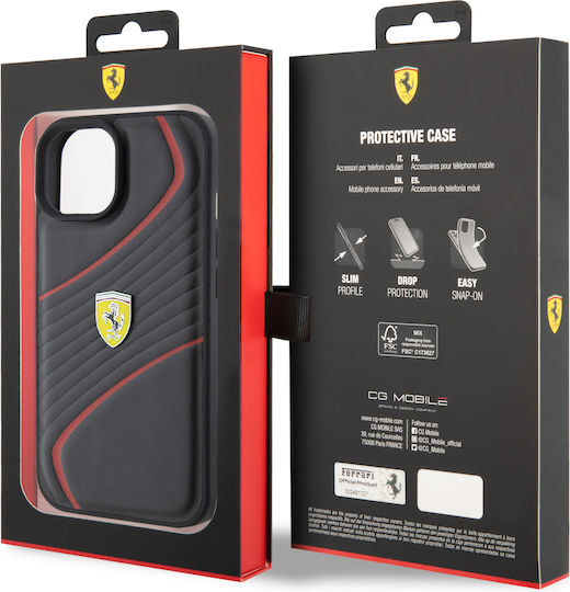 Ferrari 6.1" Back Cover Plastic Black (iPhone 15)