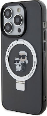 Karl Lagerfeld Karl Choupette Umschlag Rückseite Kunststoff / Synthetisches Leder / Leder Schwarz (iPhone 15 Pro)