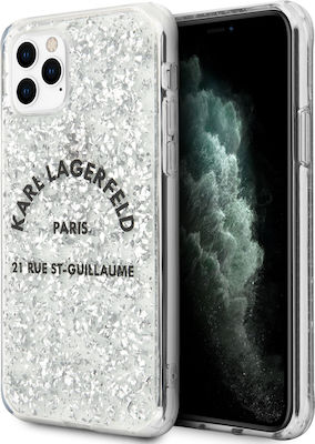 Karl Lagerfeld St.Guillaume Glitter Silicone Back Cover Silver (iPhone 11 Pro Max)