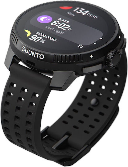 Suunto Race Stainless Steel 49mm Waterproof Smartwatch with Heart Rate Monitor (All Black)