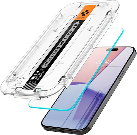 Spigen Oleophobic Coated Glas.tr Ez Fit Закалено стъкло за цялото лице 2бр (iPhone 15 Pro Max)