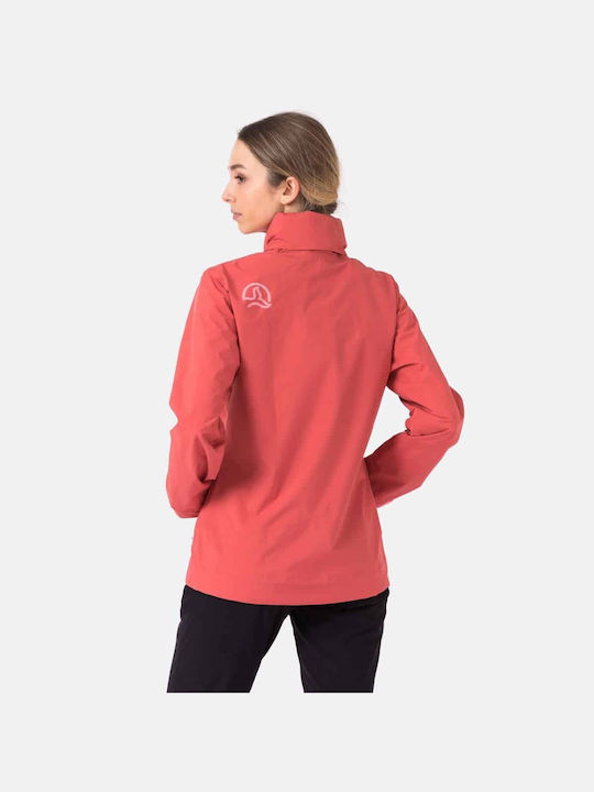 Ternua Women's Short Puffer Jacket Waterproof for Winter Red