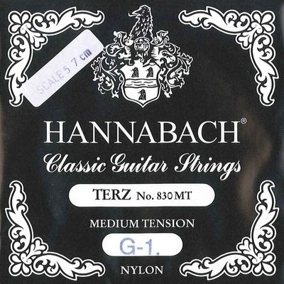 Hannabach 830 Terz Medium Tension Μονές Χορδές Nylon Κλασικής Κιθάρας 6τμχ 570-590mm Scale