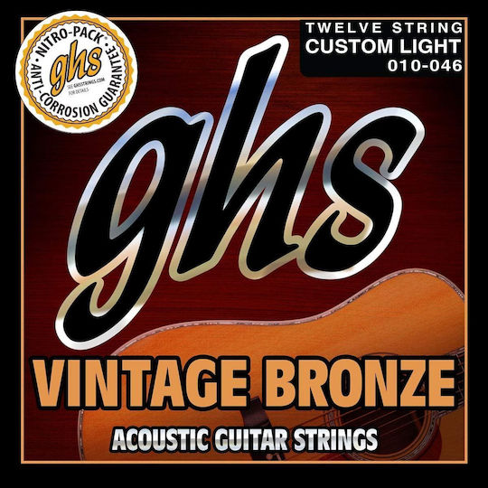 GHS Strings Vintage 12-String Σετ Χορδών Bronze Ακουστικής Κιθάρας 10 - 46" Custom Light