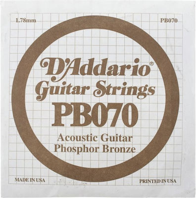 Daddario Single Phosphor Bronze String for Acoustic Guitar Single Wound .053"