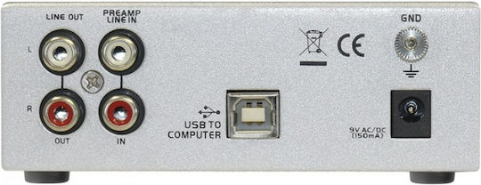 Dynavox USB-Phono UPR-2.0 Phono Preamp Ασημί