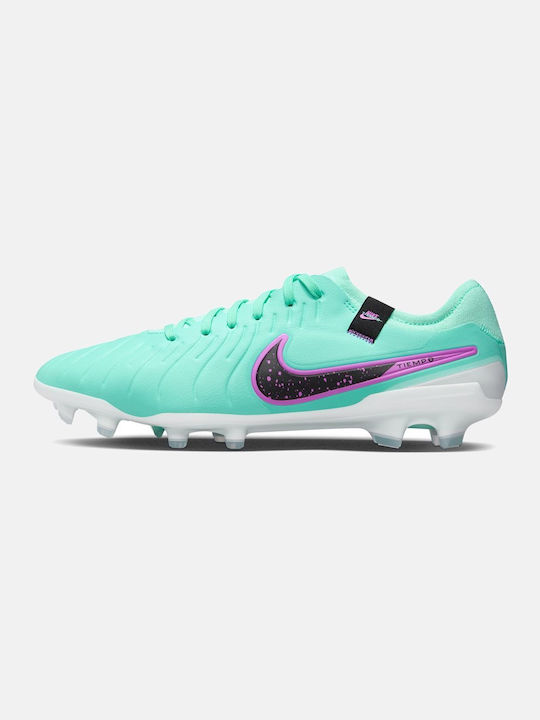 Nike Tiempo Legend 10 Pro FG Χαμηλά Ποδοσφαιρικά Παπούτσια με Τάπες Τιρκουάζ