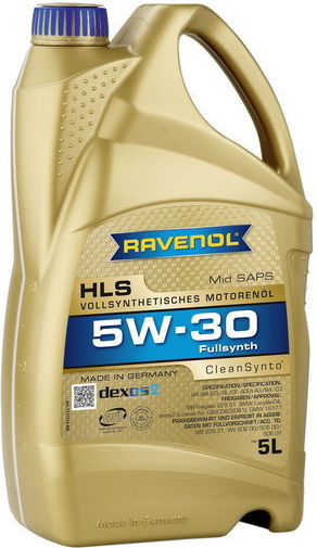 Ravenol HLS Синтетичен Масло за Автомобили 5W-30 5лт